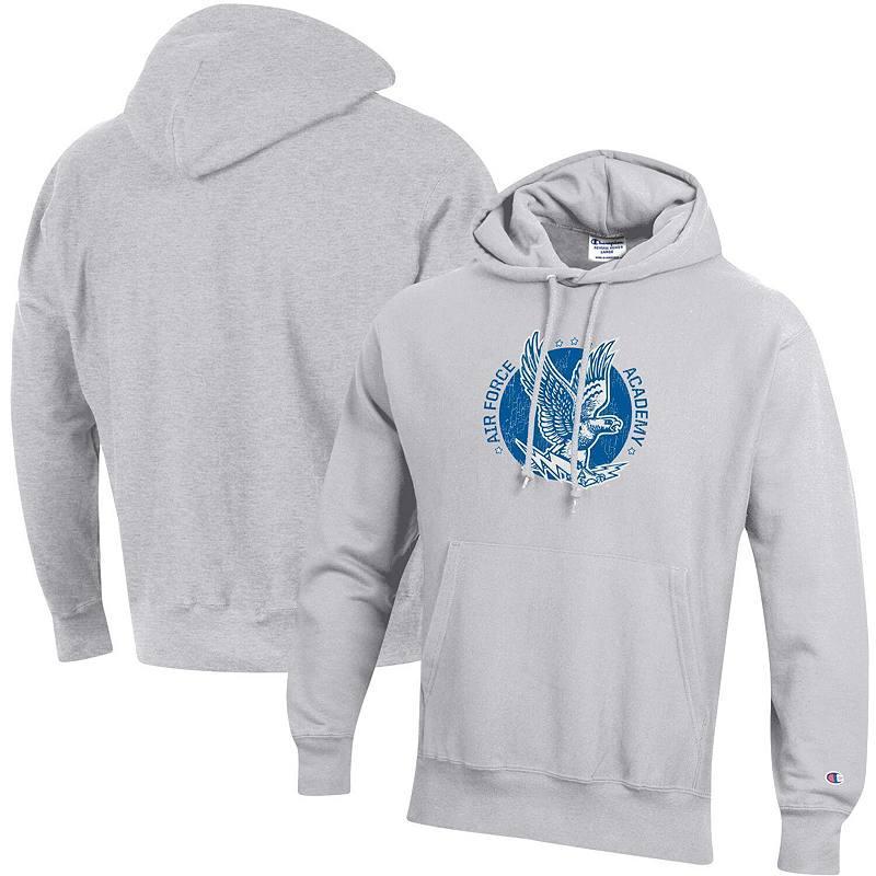 Mens Champion Heathered Gray Air Force Falcons Team Vault Logo Reverse Weave Pullover Hoodie Product Image