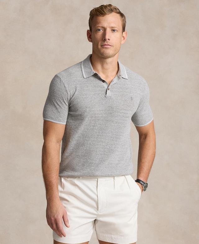 Polo Ralph Lauren Mens Cotton-Linen Polo-Collar Sweater Product Image