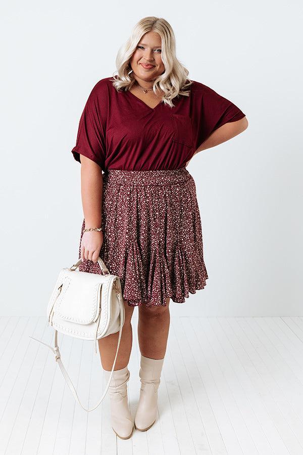 Too Lovely Shift Top In Wine Curves Product Image