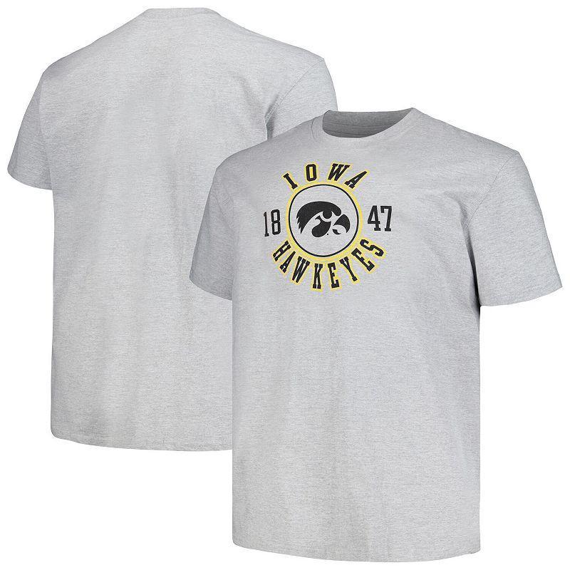 Mens Champion Heather Gray Iowa Hawkeyes Big & Tall Circle Logo T-Shirt Product Image