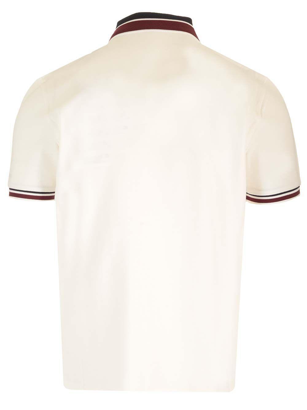 MONCLER Logo Patch Pique Polo T-shirt In White Product Image