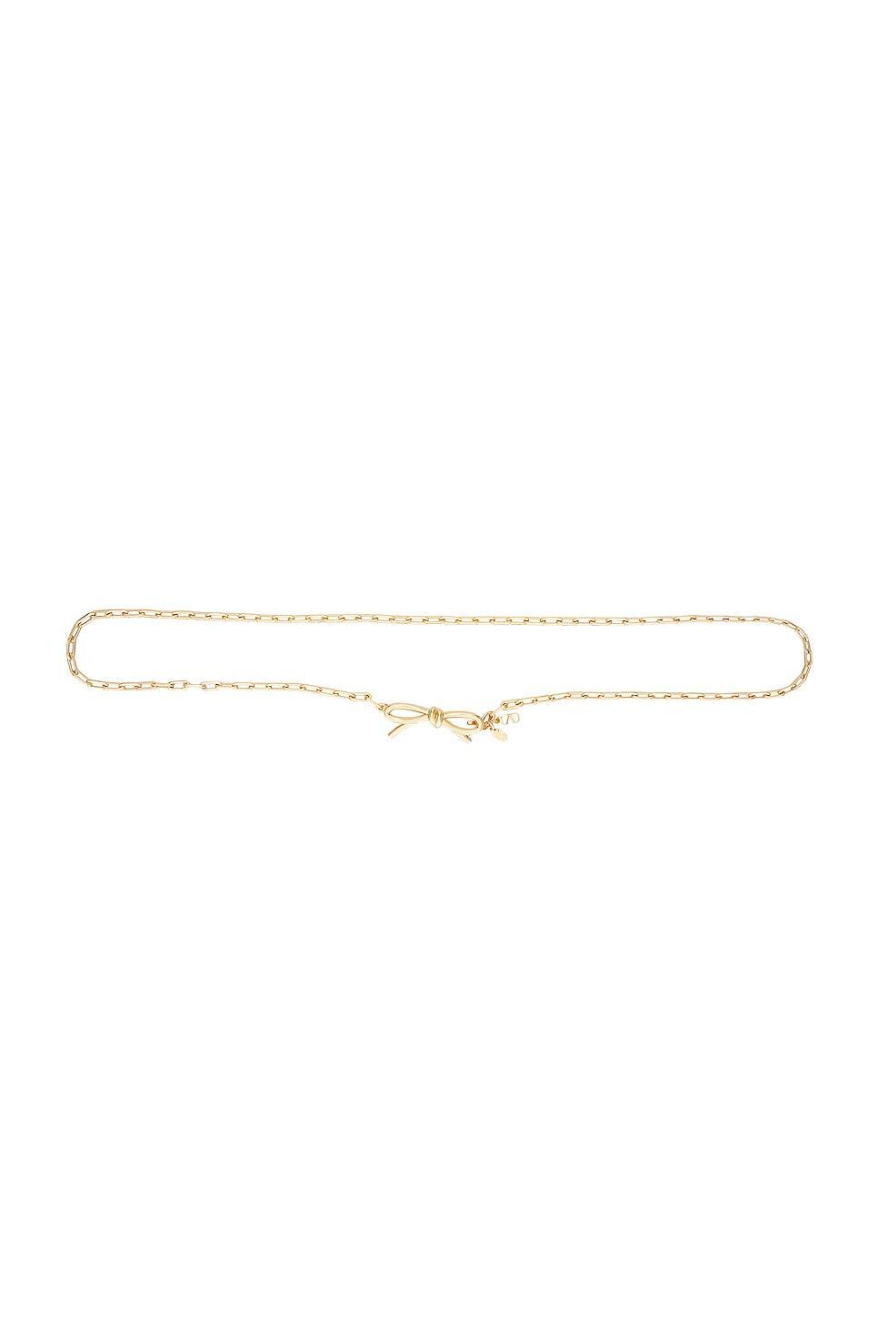 Valentino Garavani Metal Chain Bow Belt Metallic Gold. (also in L, S). Product Image