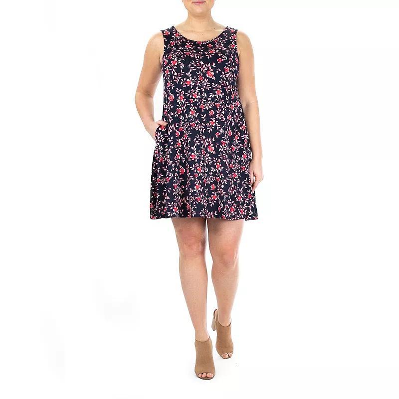 Womens Nina Leonard Floral Swing Dress Dusty Pink Product Image