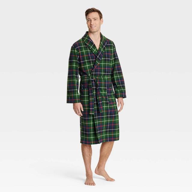 Mens Plaid Microfleece Robe - Goodfellow & Co L/XL Product Image