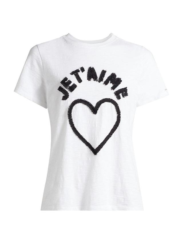 Womens Je Taime Heart T-Shirt Product Image