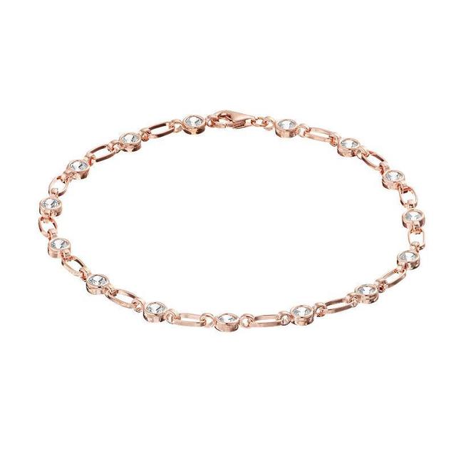 Kristen Kesho Sterling Silver Lab-Created White Sapphire Tennis Bracelet, Womens Pink Tone Product Image