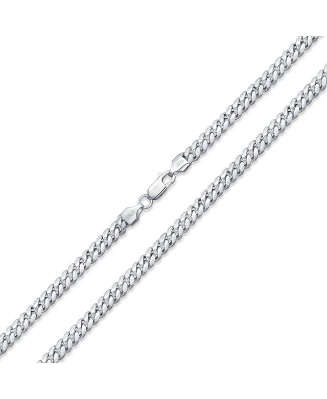 Solid .925 Sterling Silver 150 Gauge 5MM Heavy Curb Miami Cuban Chain Necklace For Men Nickel-Free 20 Inch Product Image