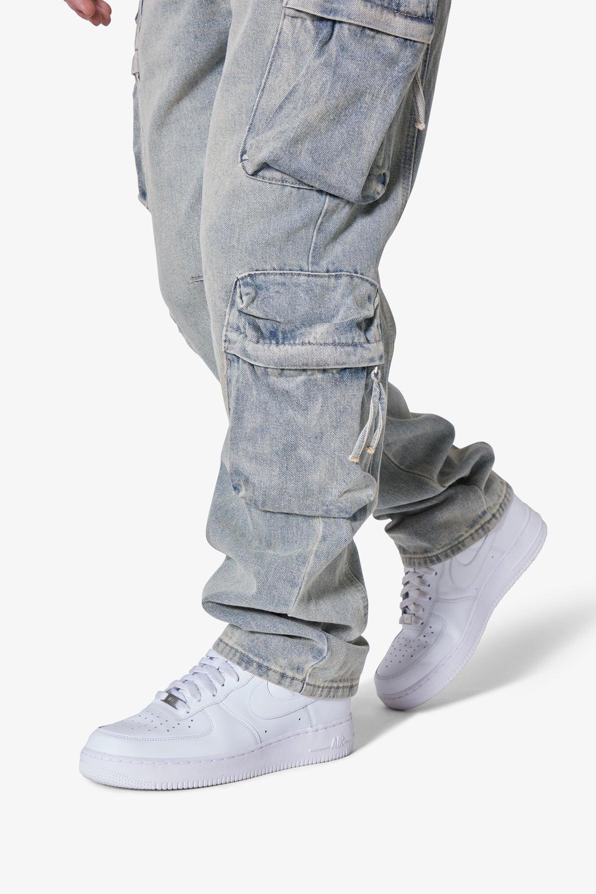 Wide Bellow Cargo Denim - Blue Product Image