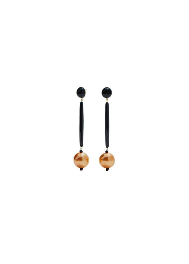 MANGO - Rigid earrings with bead detail - One size - Women Product Image