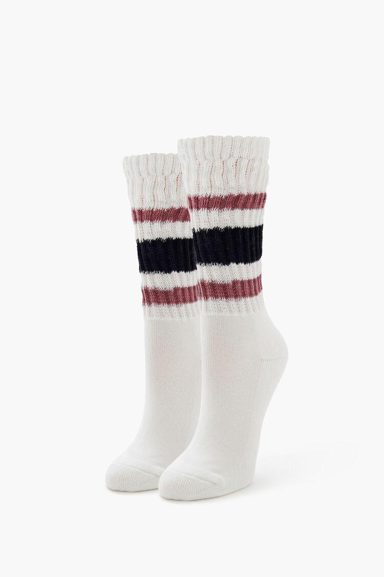 Varsity-Striped Crew Socks | Forever 21 Product Image