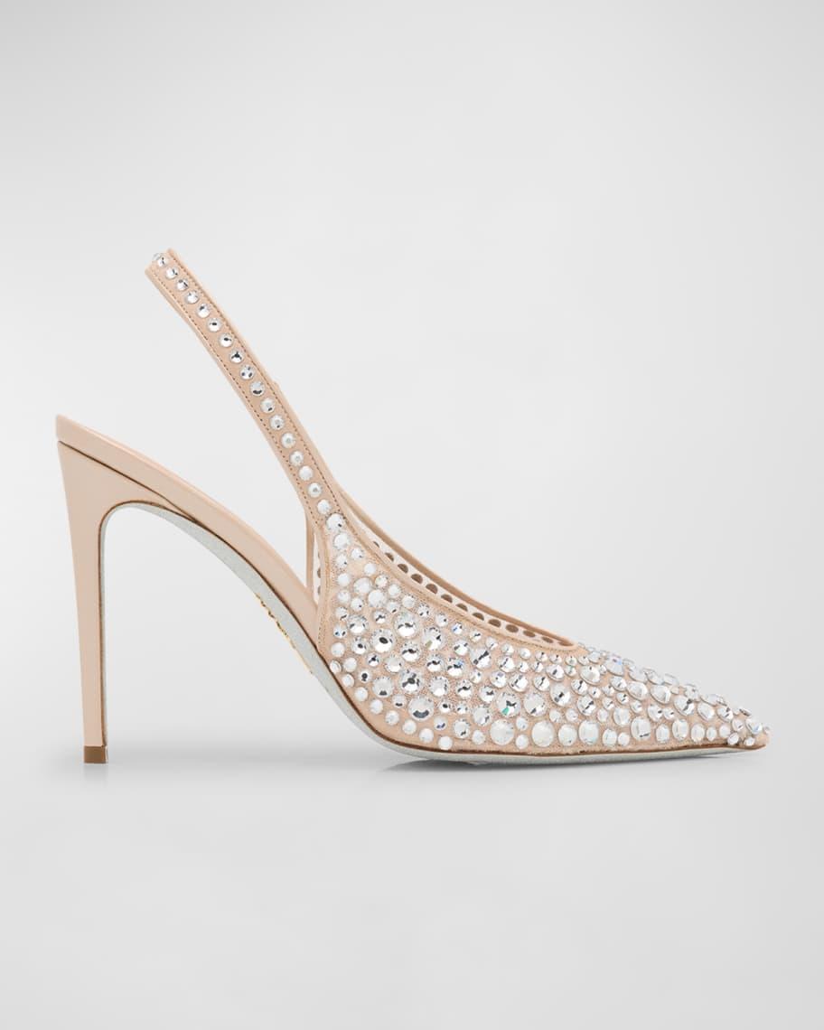 Crystal Mesh Slingback Cocktail Pumps Product Image