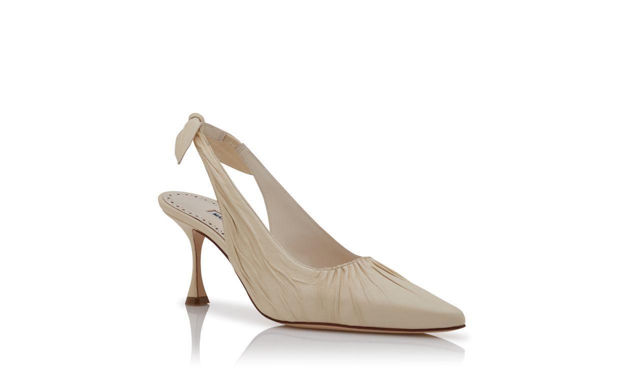 PELAGALO Light Cream Nappa Leather Slingback Pumps Product Image