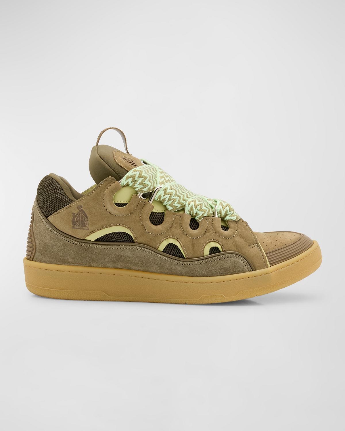 Mens Leather Curb Sneakers Product Image