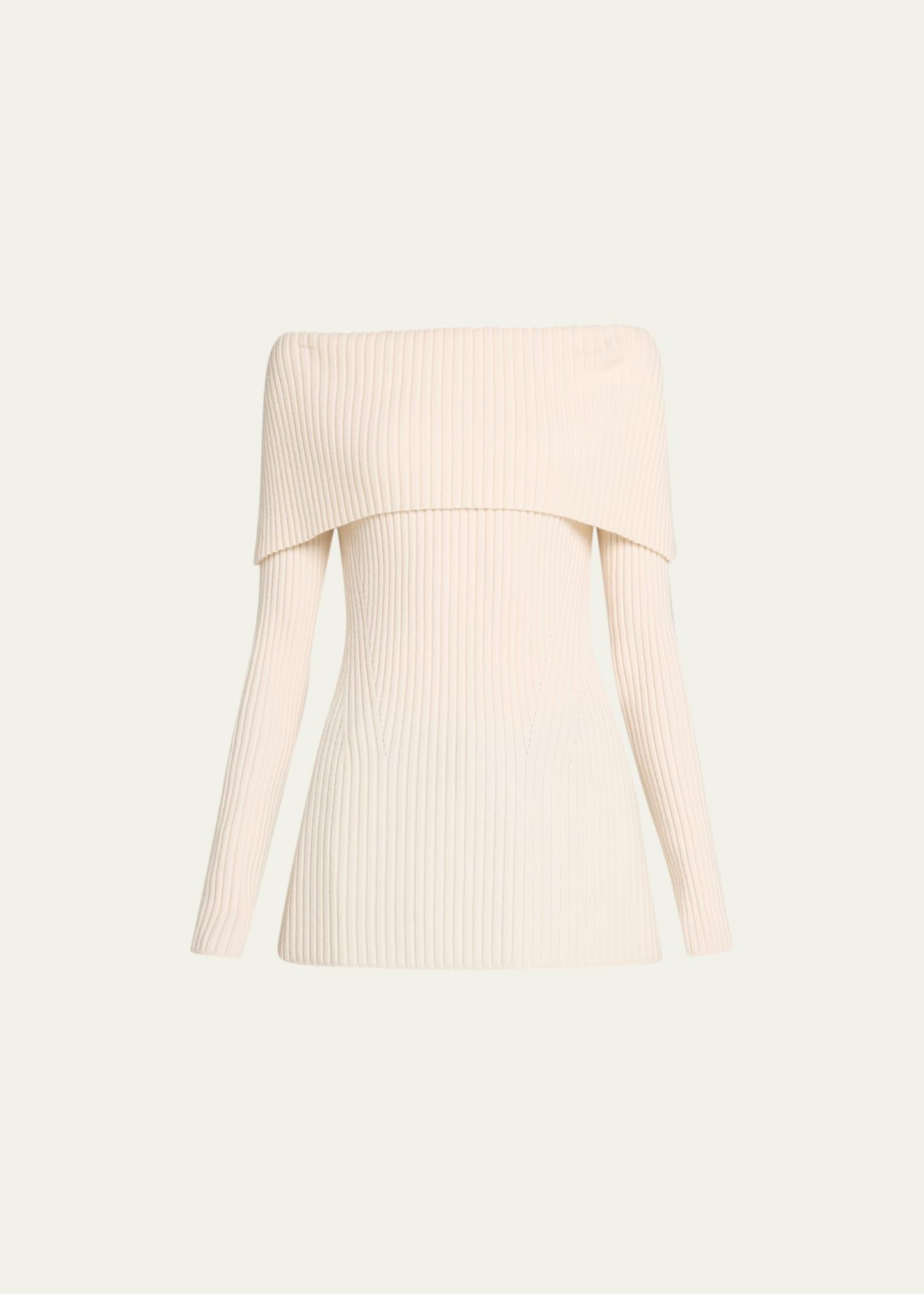 Womens Wool & Cashmere-Blend Off-The-Shoulder Sweater Product Image