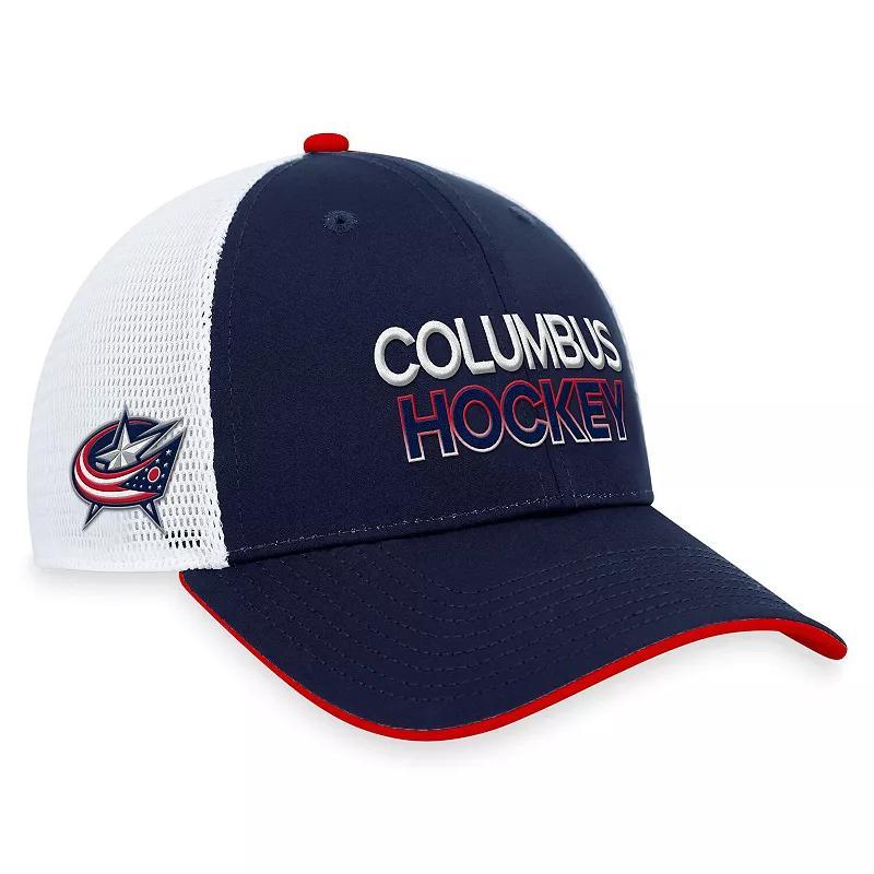 Mens Fanatics Branded Navy Columbus Blue Jackets Authentic Pro Rink Trucker Adjustable Hat Product Image