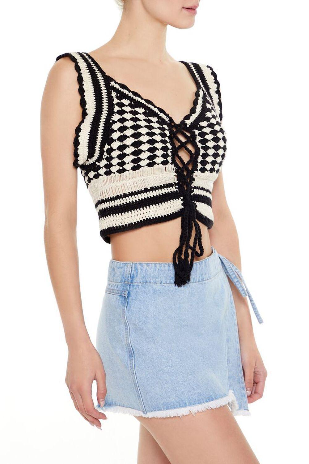 Sweater-Knit Geo Crop Top | Forever 21 Product Image