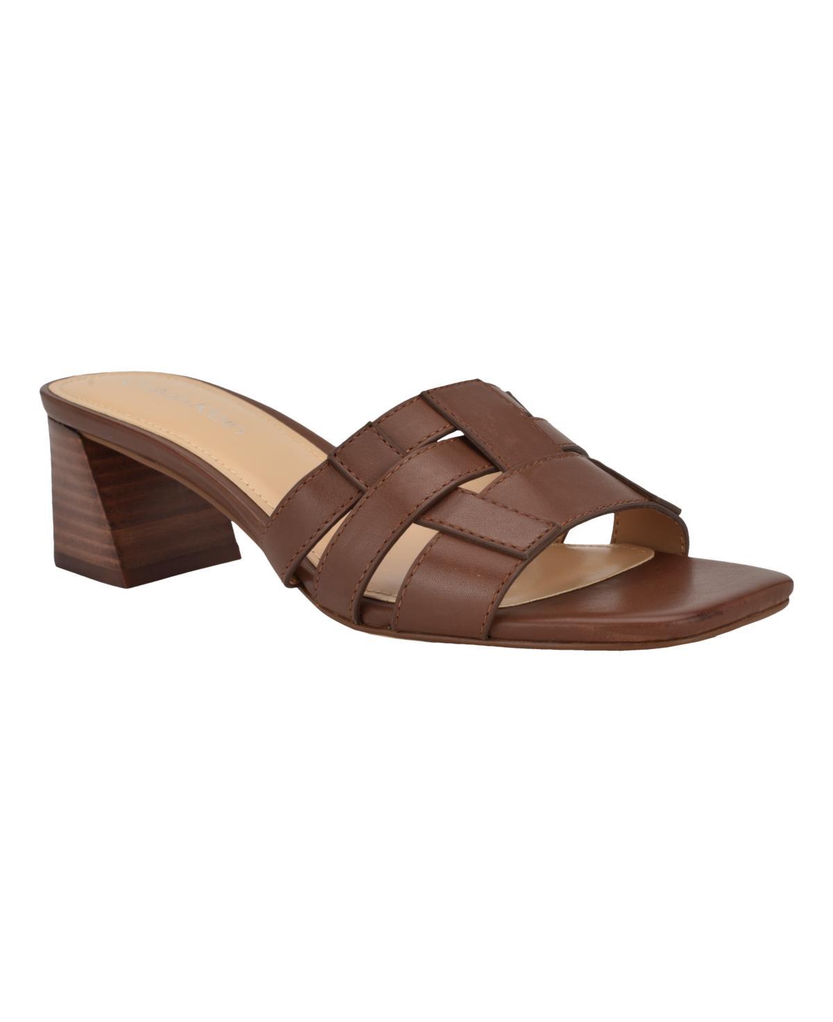 Calvin Klein Womens Alise Square Toe Slip-On Dress Sandals Product Image