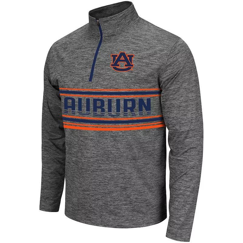 Mens Colosseum Heathered Auburn Tigers Brisk Quarter-Zip Pullover Jacket Product Image