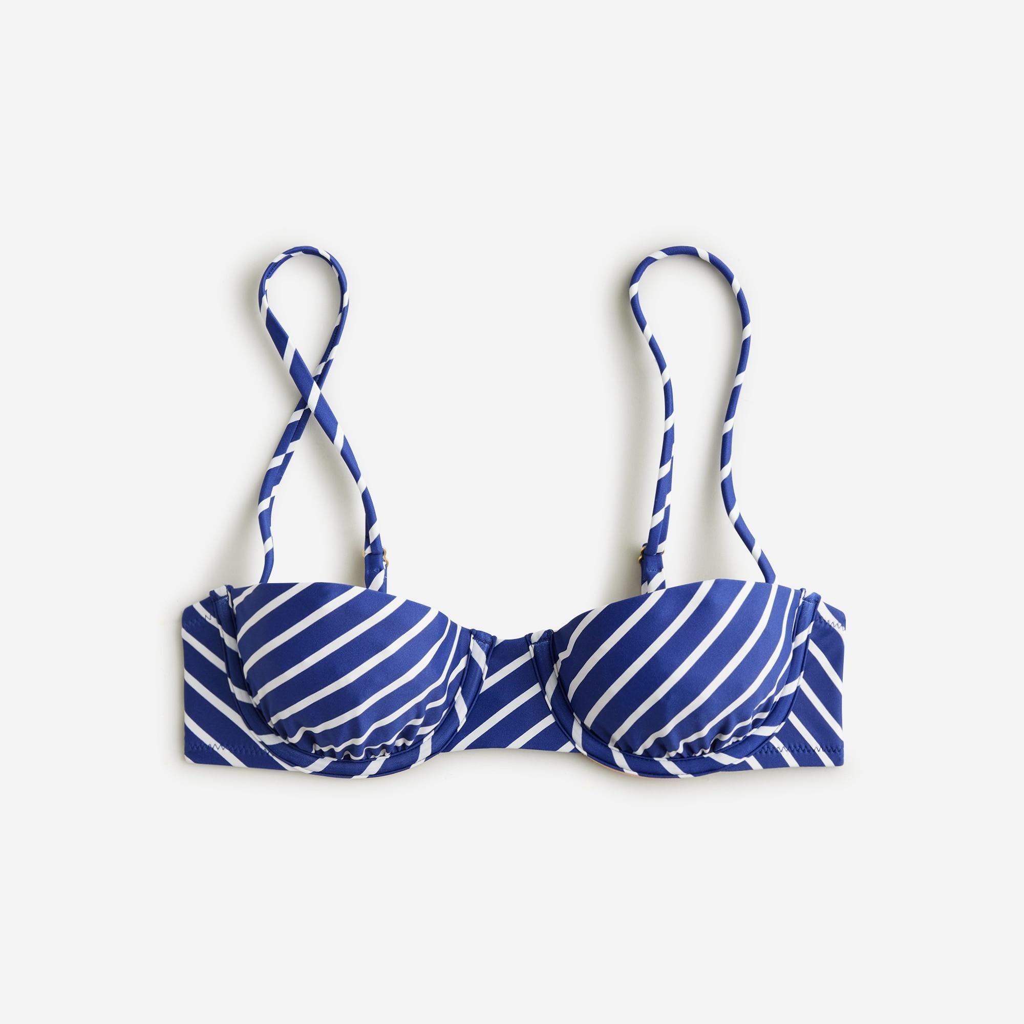 Balconette underwire bikini top in stripe Product Image