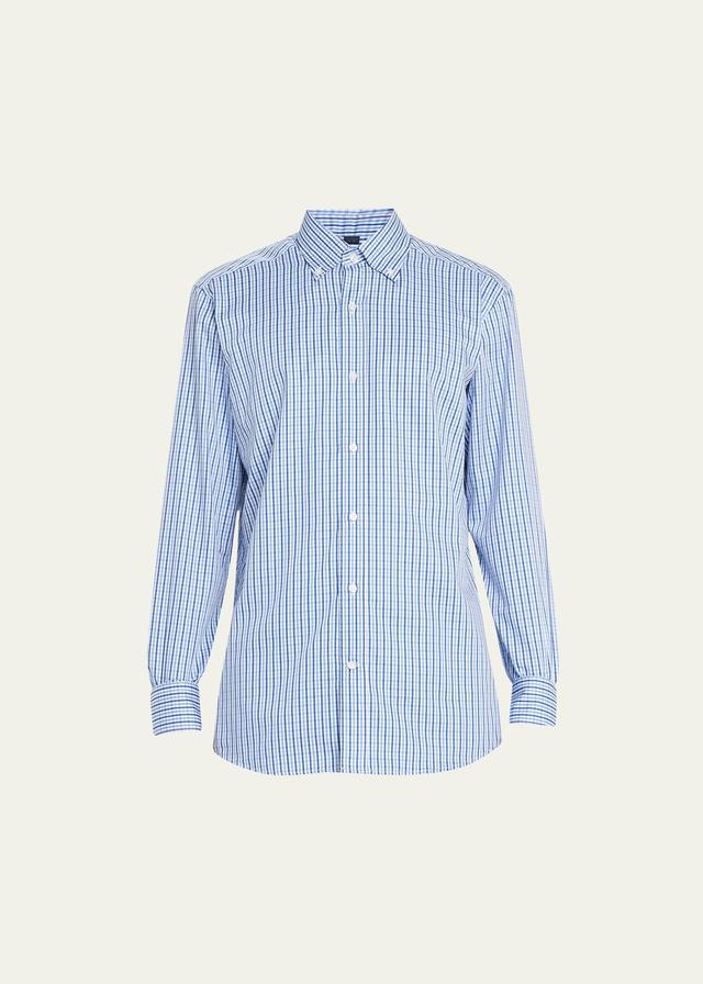 Mens Multi-Check Cotton Sport Shirt Product Image