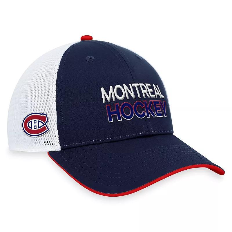 Mens Fanatics Branded Navy Montreal Canadiens Authentic Pro Rink Trucker Adjustable Hat, Cnd Blue Product Image