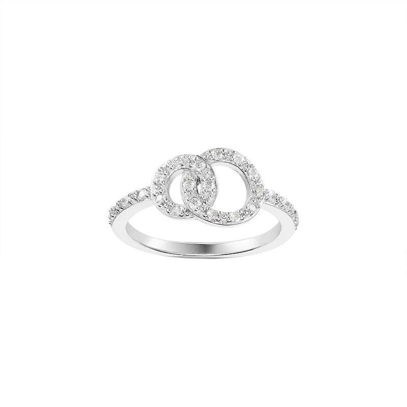 Main and Sterling Sterling Silver Cubic Zirconia Linked Circles Ring, Womens Silver Tone Product Image