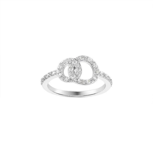 Main and Sterling Sterling Silver Cubic Zirconia Linked Circles Ring, Womens Silver Tone Product Image