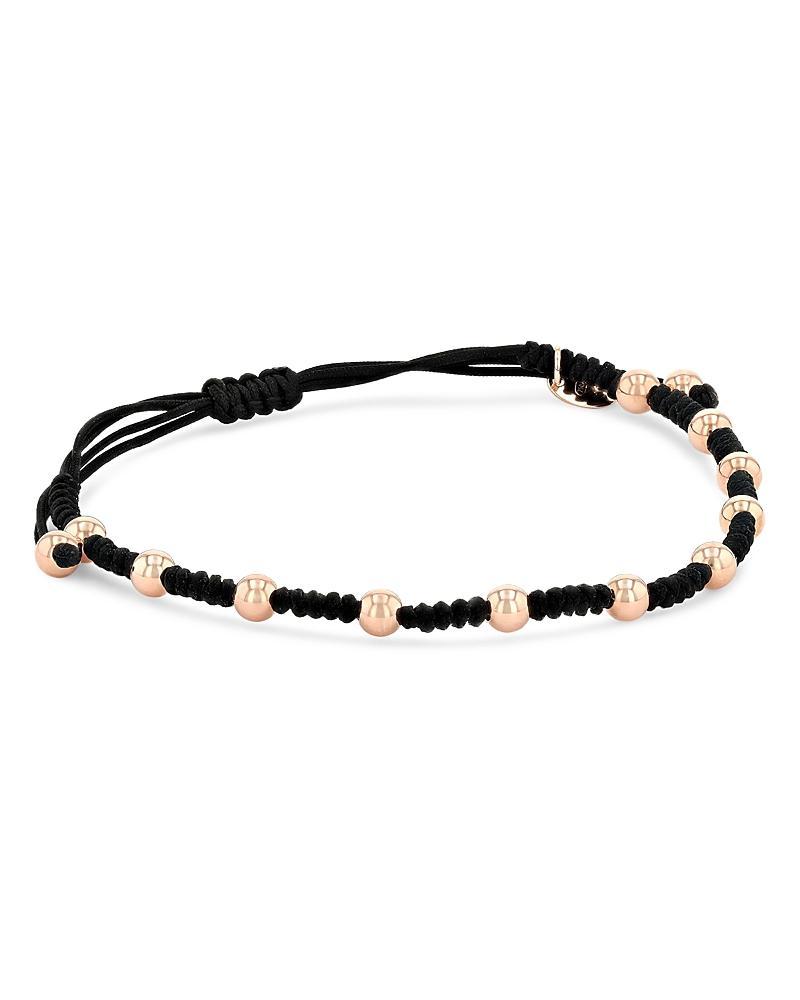 Alberto Milani Mens 18K Rose Gold Beaded Woven Bracelet Product Image