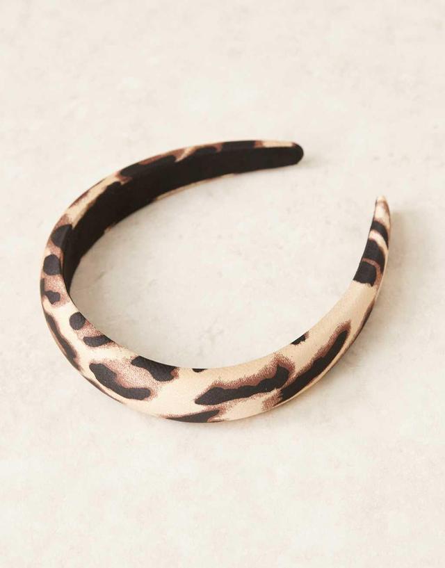 ASOS DESIGN padded headband in leopard print Product Image