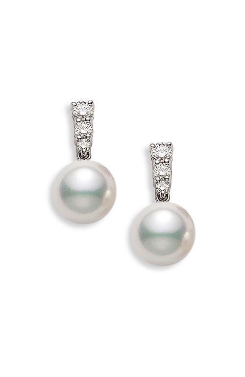 Mikimoto Morning Dew Akoya Cultured Pearl & Diamond Earrings Product Image