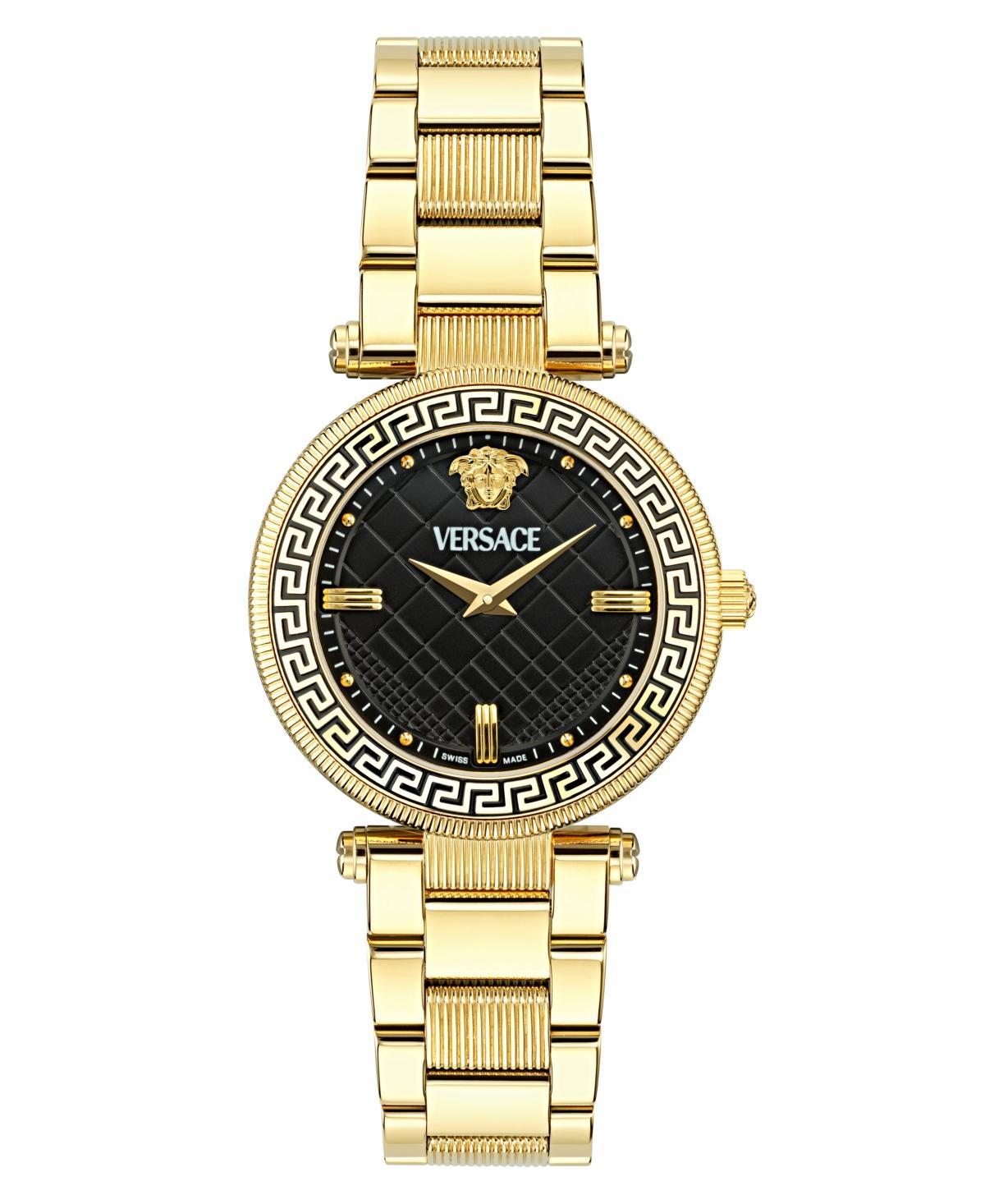 Versace Womens Swiss Gold Ion Plated Stainless Steel Bracelet Watch 35mm Product Image