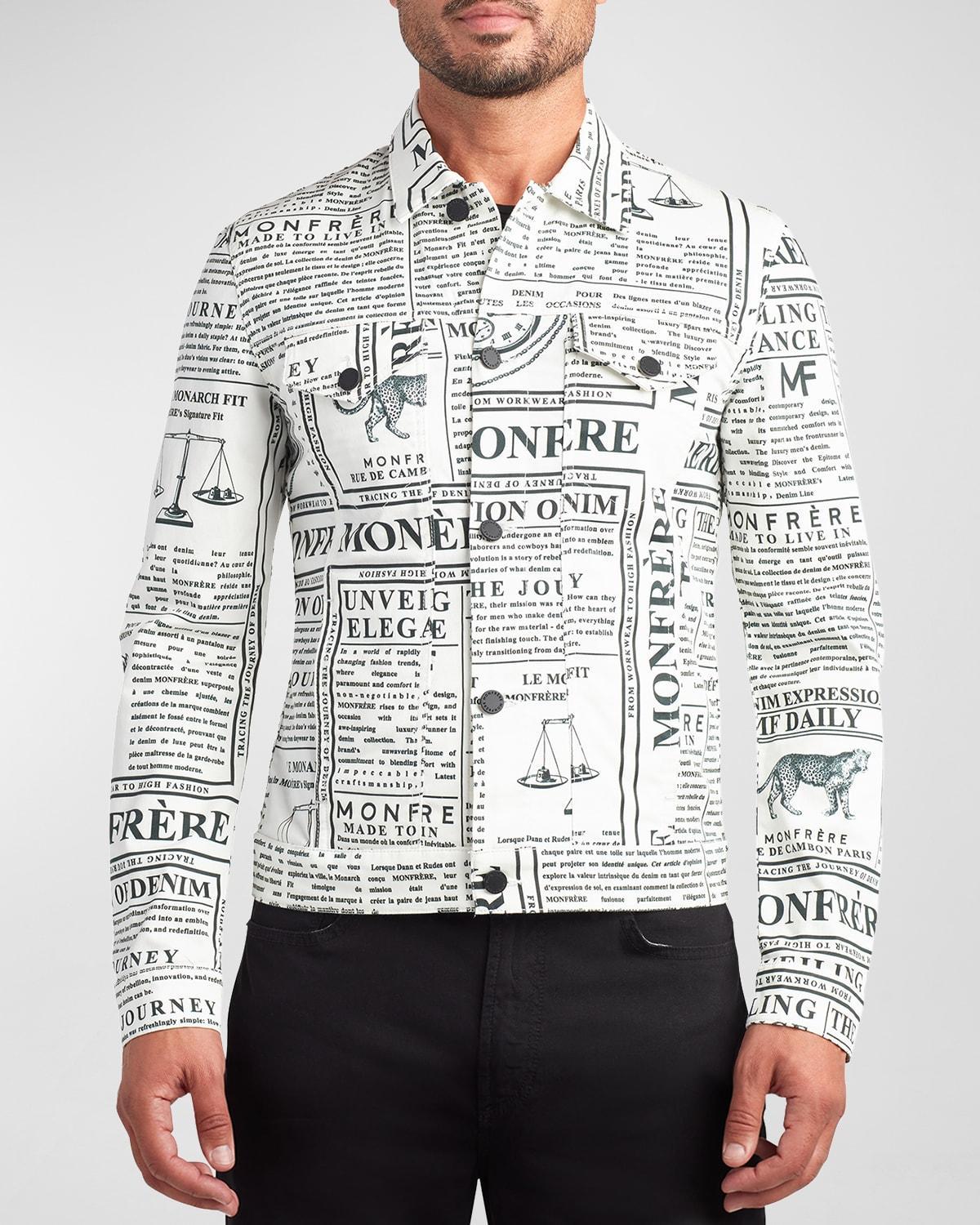 Mens Dean Logo Newspaper-Print Jacket Product Image