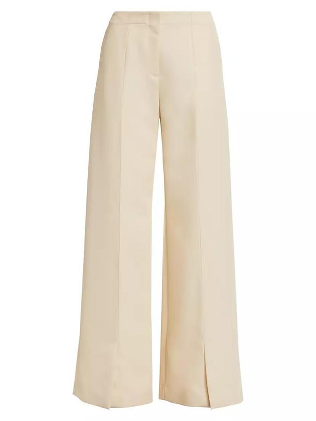 Wool Twill Split-Hem Straight-Leg Pants Product Image