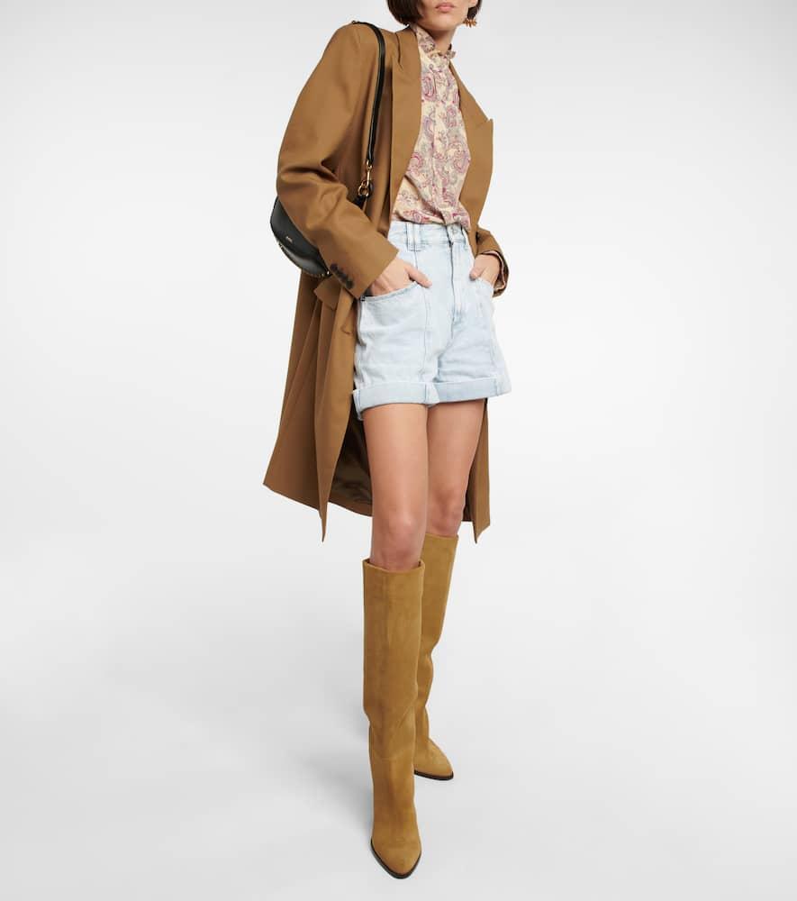 Ririo Suede Knee-high Boots In Brown Product Image