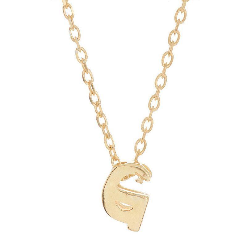 Adornia 14k -Plated Mini Initial Pendant Necklace, 16 + 2 extender - M Product Image