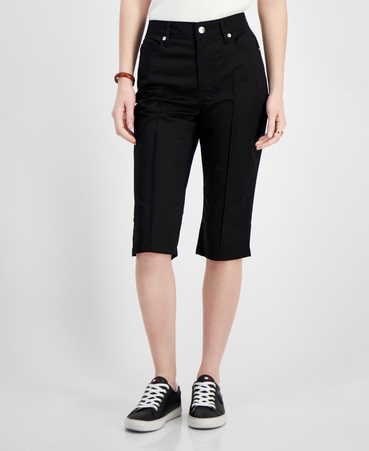 Tommy Hilfiger Womens Solid Split-Hem Capri Pants Product Image