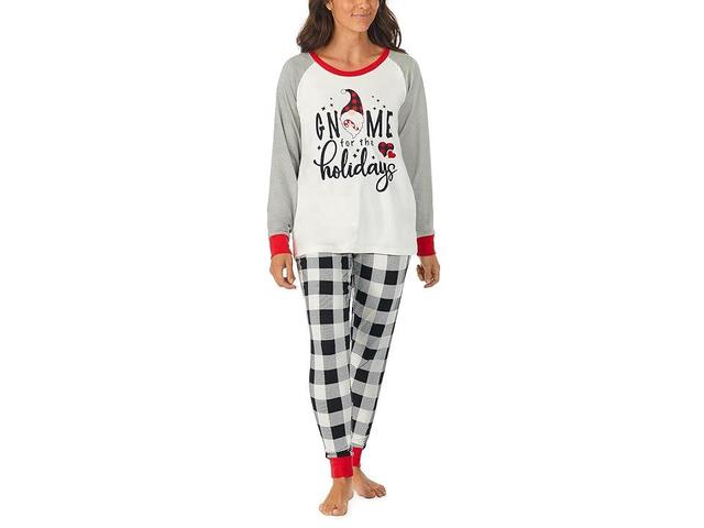 Pajamarama Holiday Gnome Family Long PJ (Black/White Check) Men's Pajama Sets Product Image