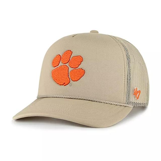 Mens 47 Khaki Clemson Tigers Foam Front Mesh Trucker Snapback Hat Product Image