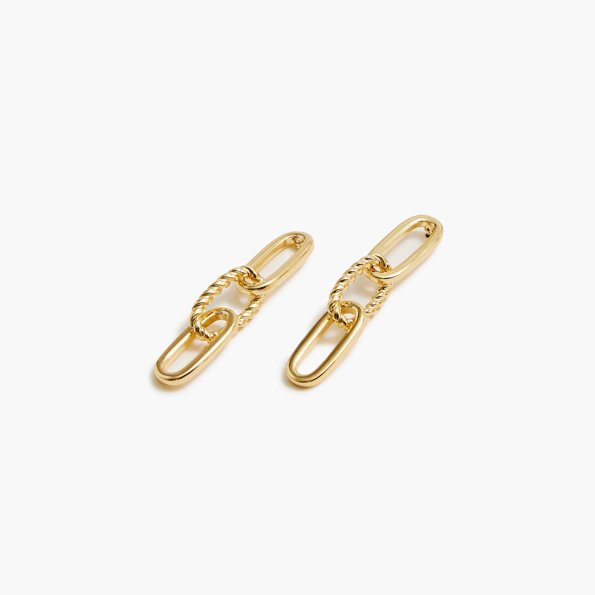 Etched link statement earrings Product Image