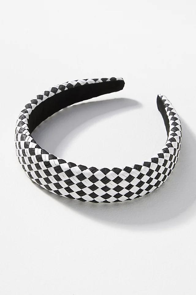 Raffia Houndstooth Puffy Headband Product Image