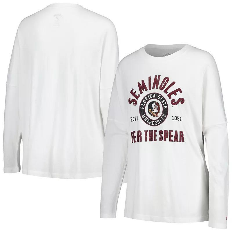 Womens League Collegiate Wear Florida State Seminoles Clothesline Oversized Long Sleeve T-Shirt Product Image