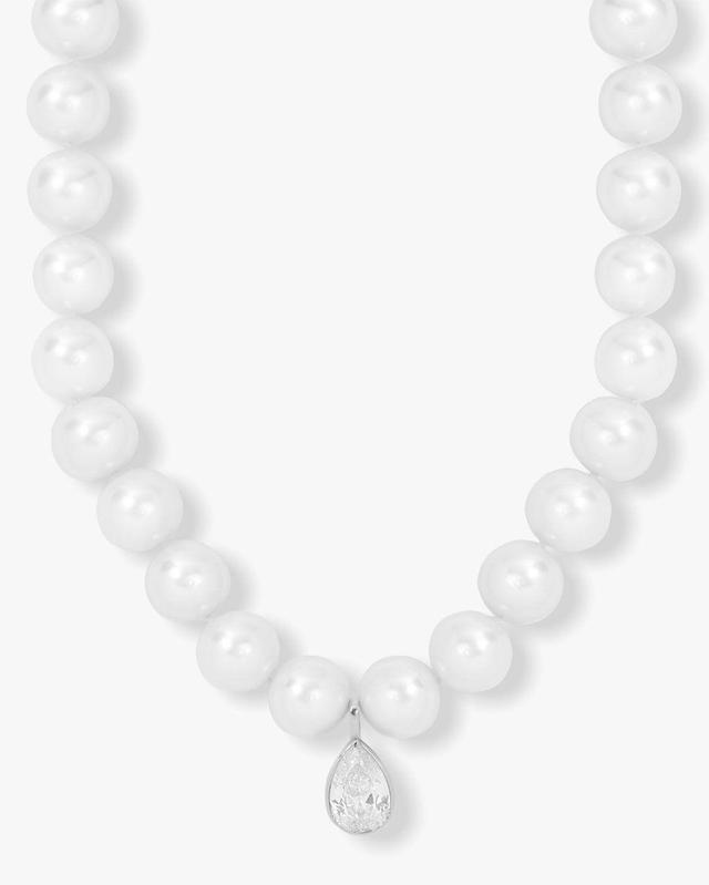 Perfect Pearl Teardrop Necklace - Silver Product Image