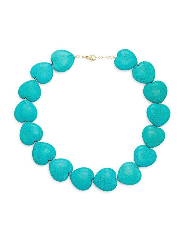 Womens Turquoise Jumbo Heart Necklace Product Image