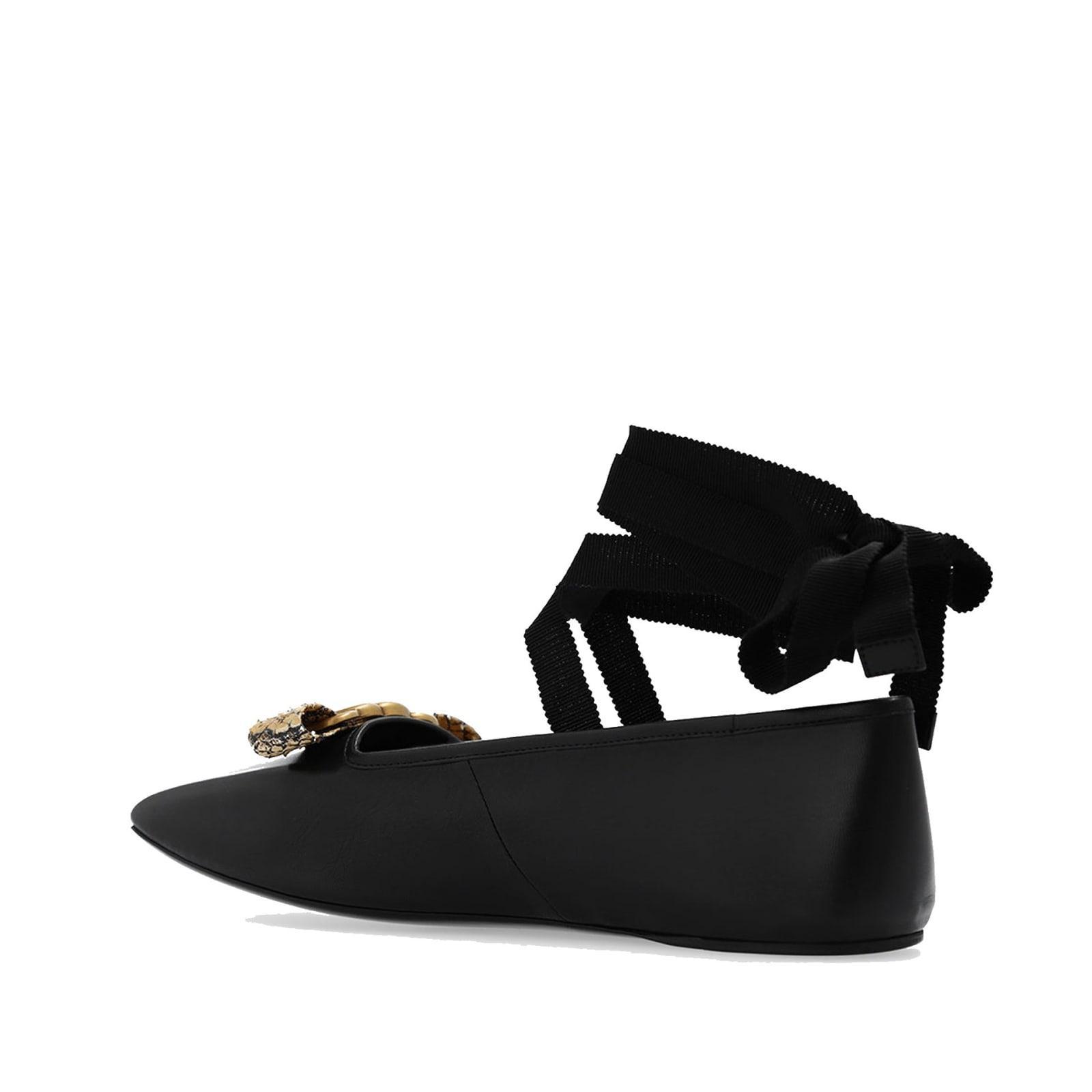 Double G Ballet Flats In Black Product Image