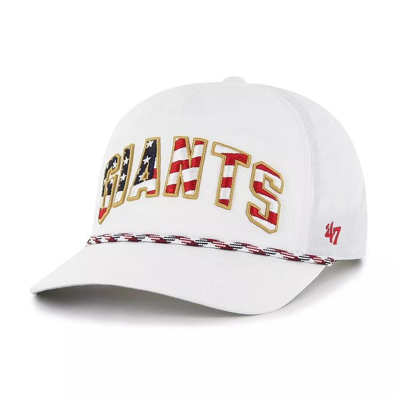 Mens 47 White San Francisco Giants Flag Flutter Hitch Snapback Hat Product Image