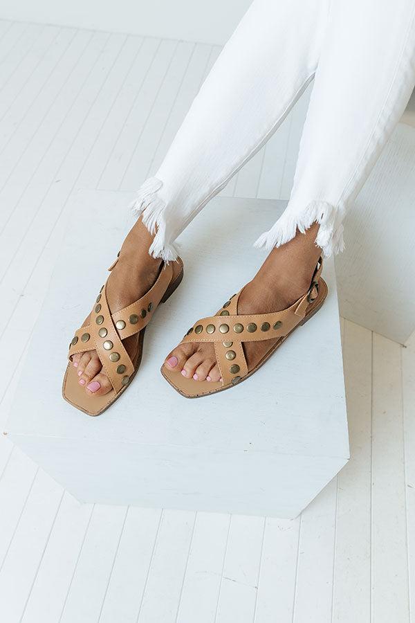 The Kallsey Faux Leather Sandal in Tan Product Image