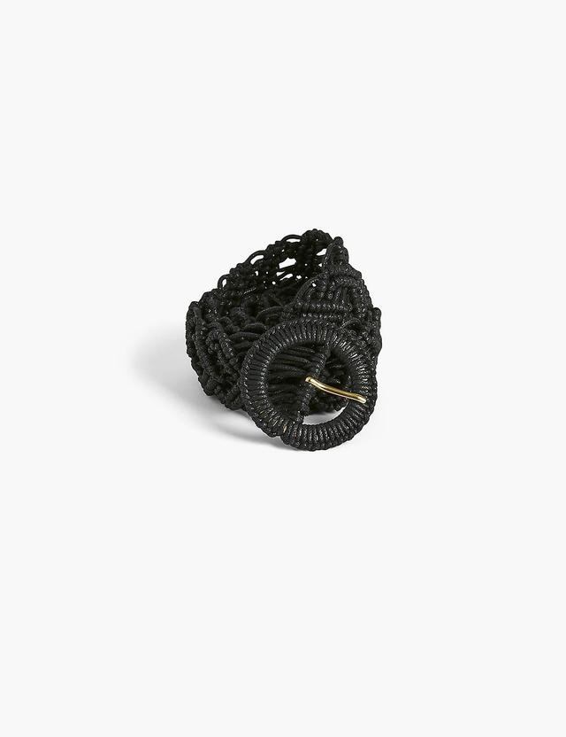 Lane Bryant Macrame Waist Belt 18/20 Black Product Image