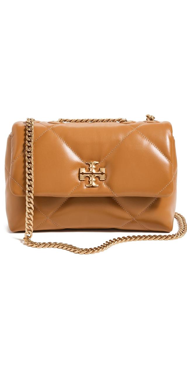 TORY BURCH Kira Diamond Quilt Small Convertible Shoulder Bag Tan Product Image