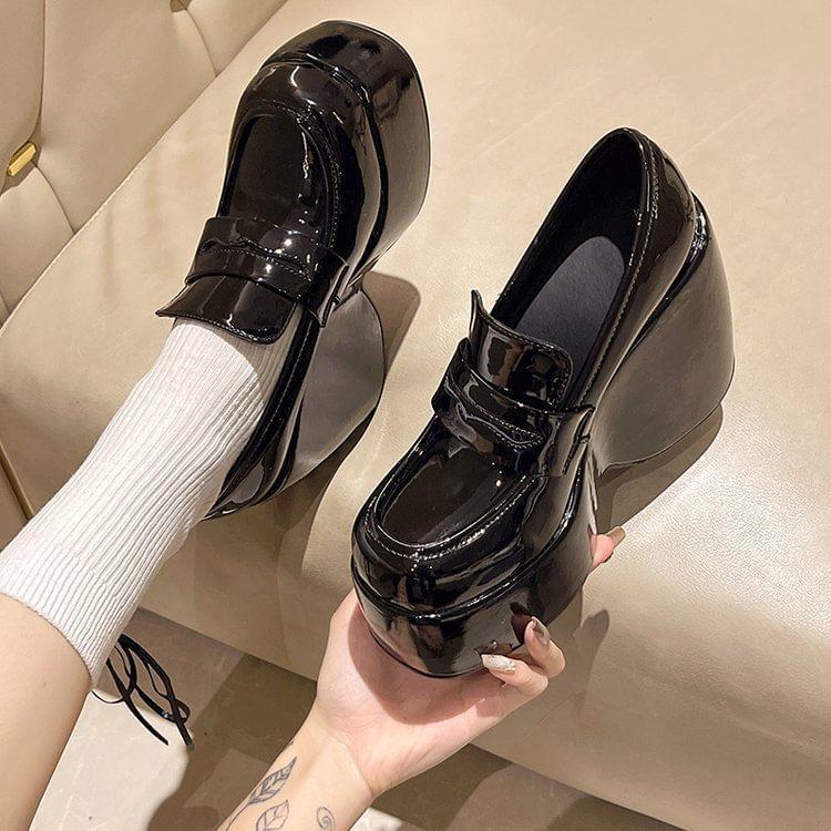 Platform Wedge Penny Loafer Pumps product image