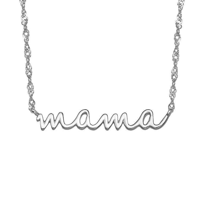 PRIMROSE Sterling Silver Mama Script Necklace, Womens Product Image